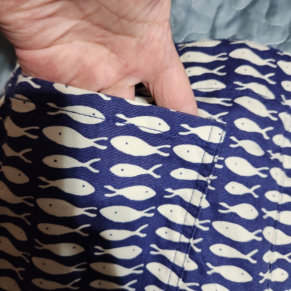 Garnet Hill Blue and White Mini Skirt - Picture 10 of 11